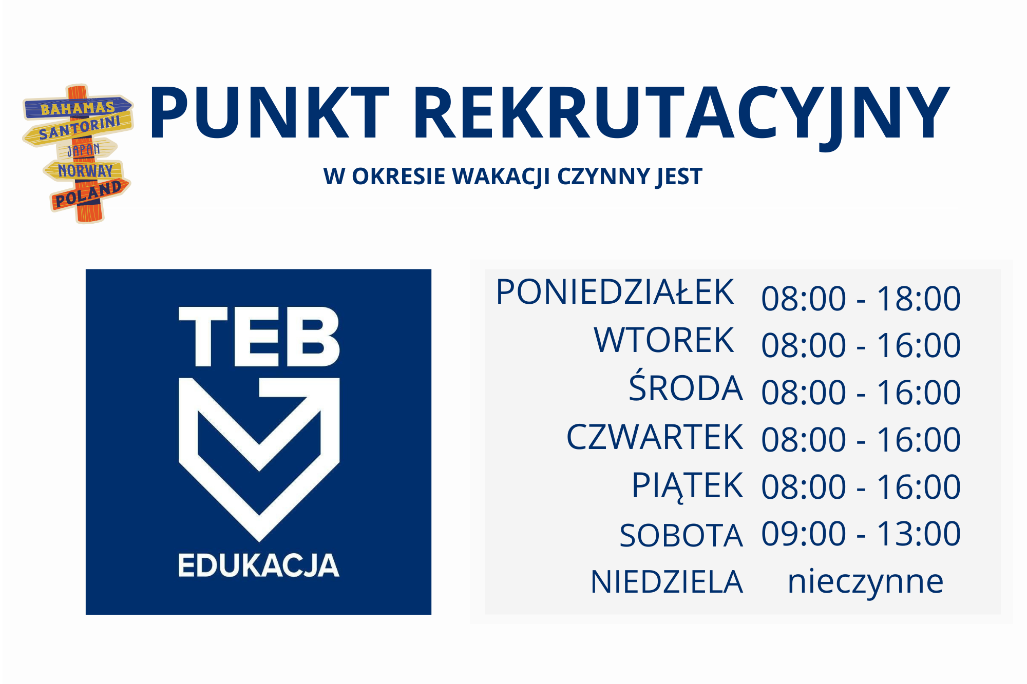 GODZINY OTWARCIA WAKACJE
