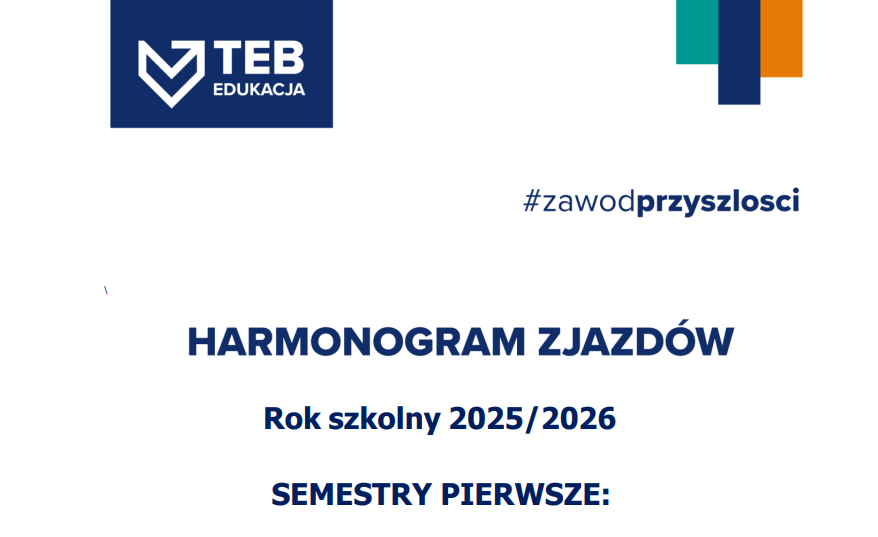 Harmonogramy zjazdów – semestry pierwsze od 01.09.25 do 31.01.26