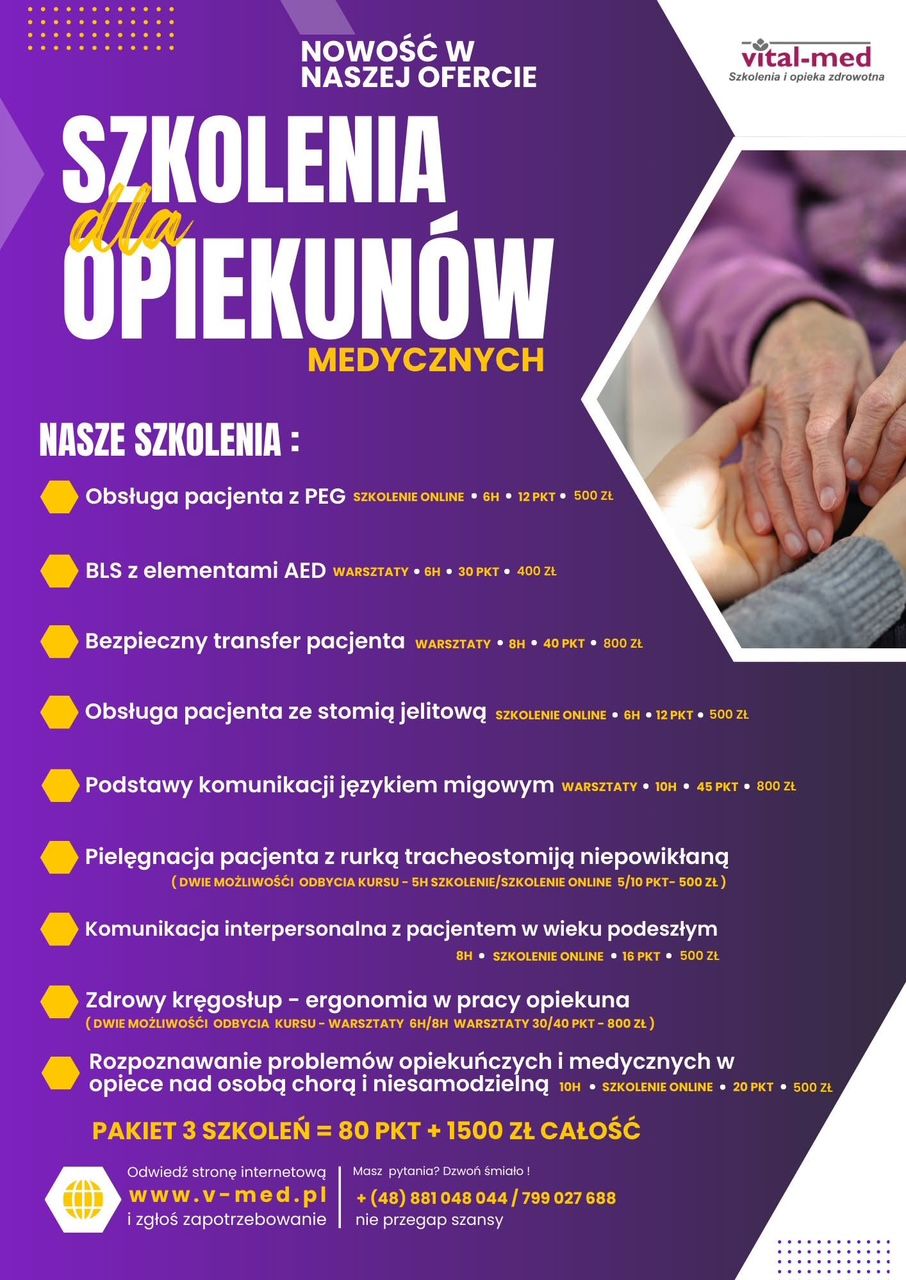 Doskonalenie dla opiekunów medycznych!